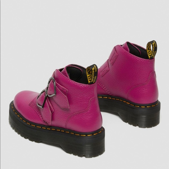 Dr. Martens Pink Devon Heart Platform Boots - Picture 3 of 9